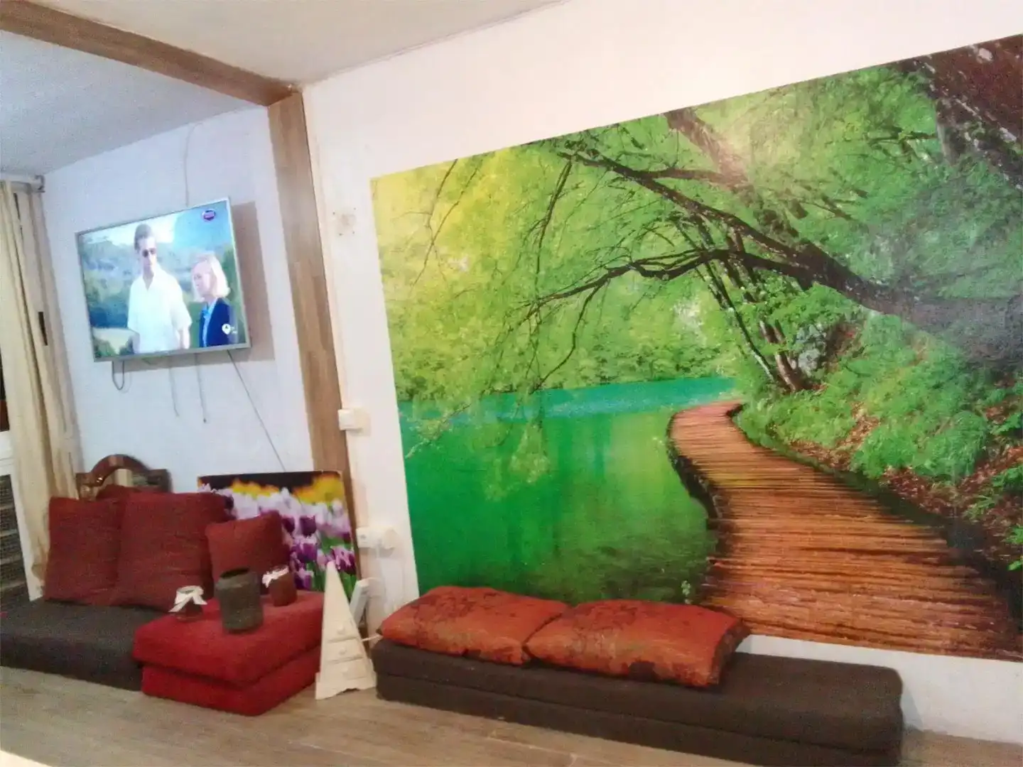 Sala de estar de Estudio de alquiler en Benidorm con Jardín privado, Piscina y Amueblado
