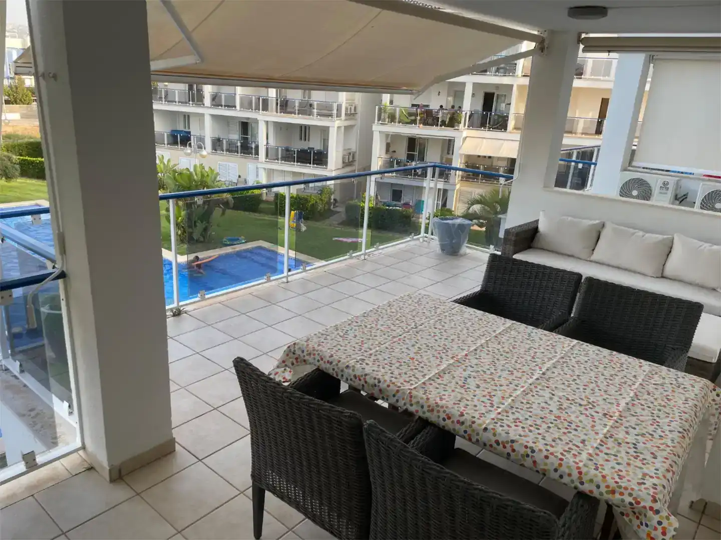 Terrace of Flat for rent in Oliva  with Air Conditioner, Swimming Pool and Furnished