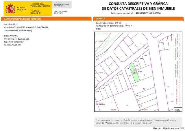 Terreno residencial en Venta en Camino Laguete, PARCELA 98 en Los Quintana - Piso Firme
