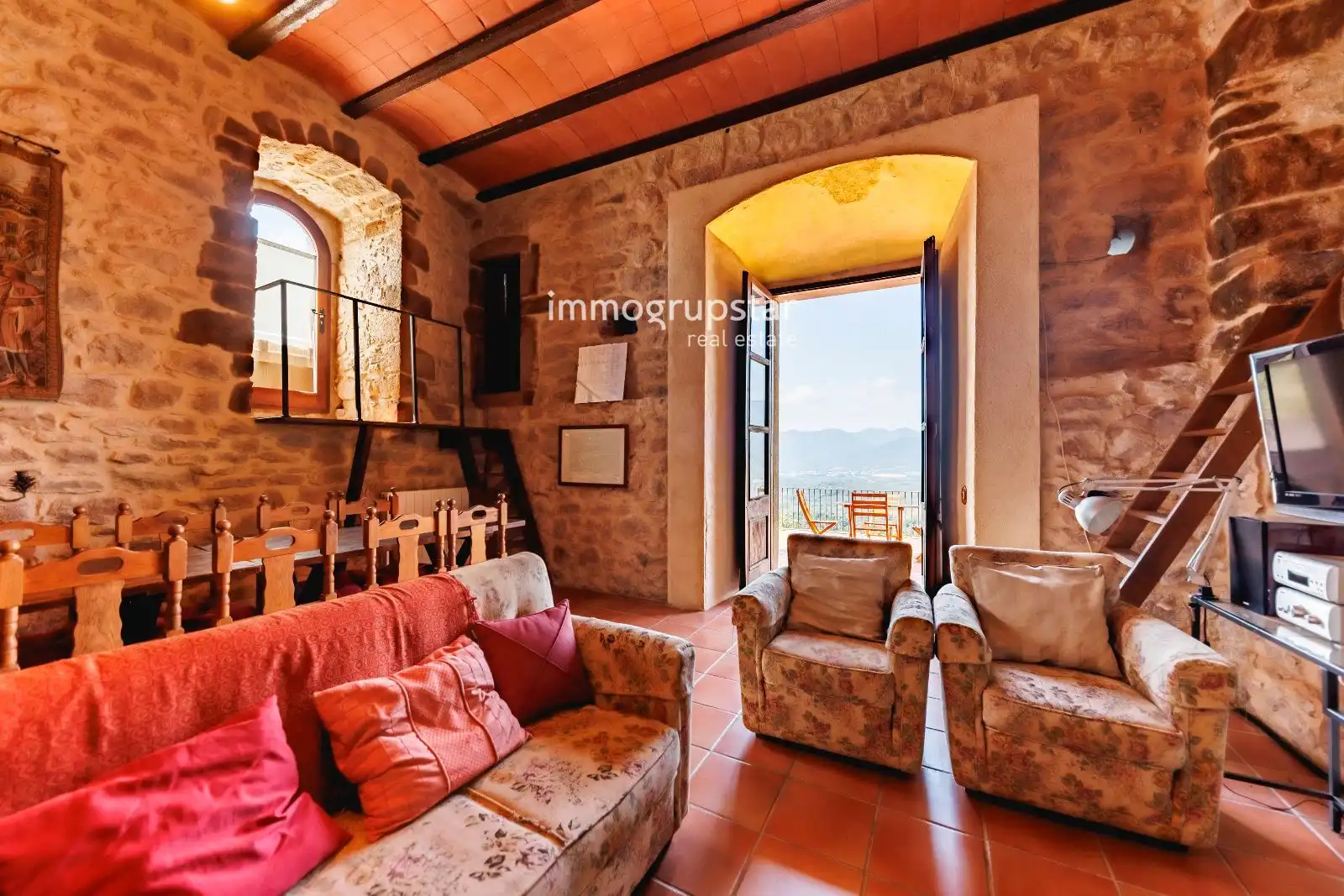 Sala de estar de Finca rústica en venta en Amer con Trastero