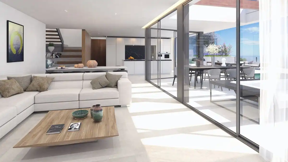 Sala de estar de Casa adosada en venta en Málaga con Aire acondicionado y Terraza