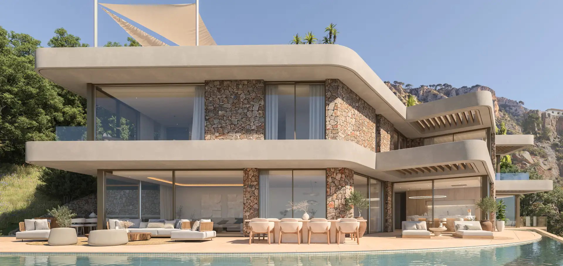 Vista exterior de Casa o xalet en venda en Jávea / Xàbia amb Aire condicionat, Jardí privat i Terrassa