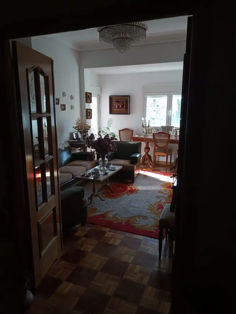 Living room of Flat for sale in Madrid  with Heating, Parquet flooring and Balcony