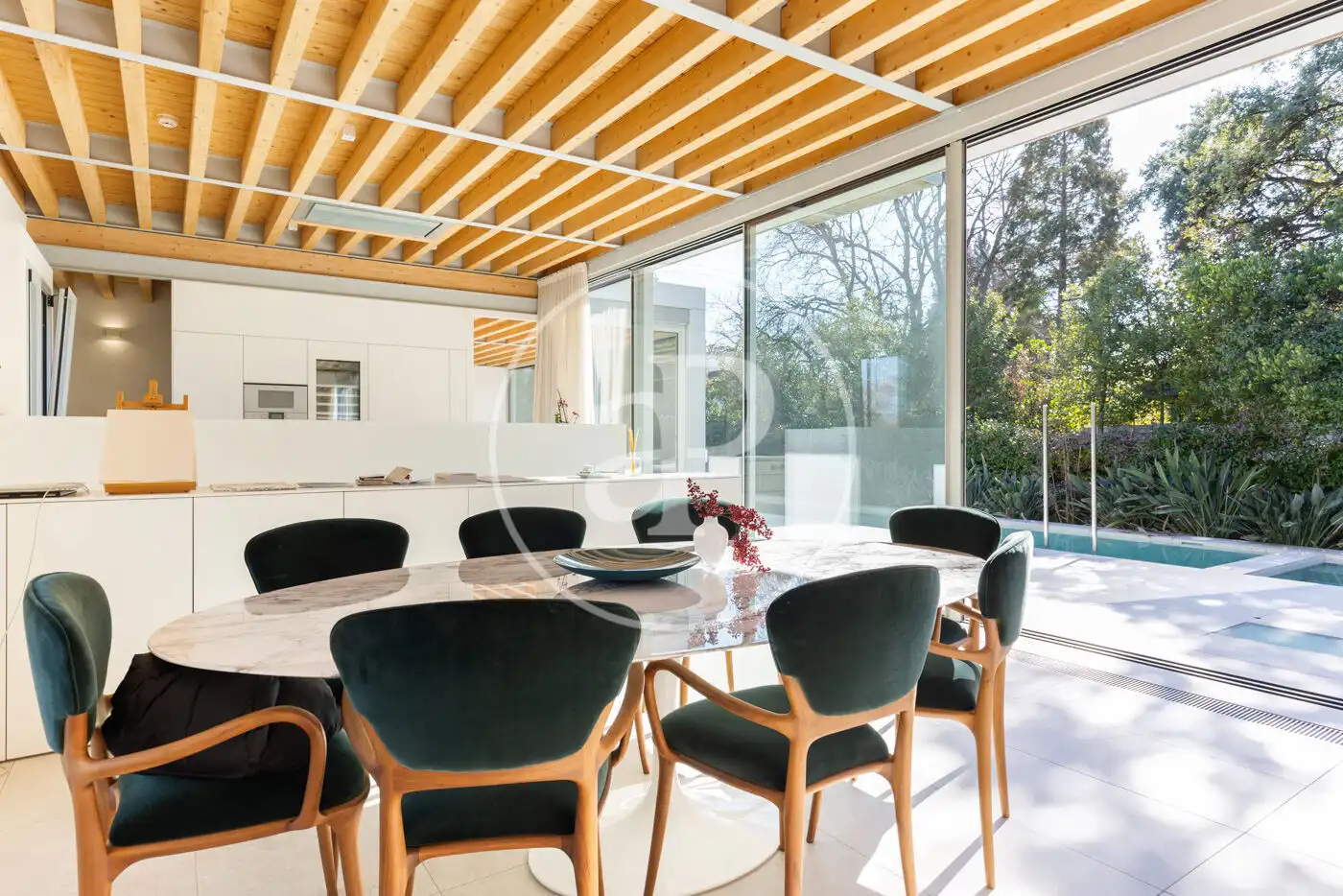 Dining room of Houses for sale in Sant Cugat del Vallès  with Air Conditioner, Heating and Private garden