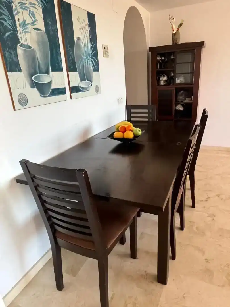 Comedor de Piso de alquiler en Mijas con Aire acondicionado, Jardín privado y Piscina