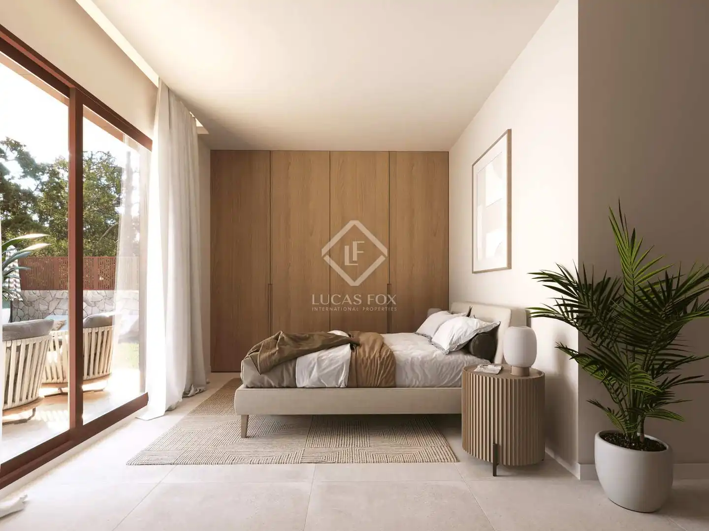 Schlafzimmer von Wohnung zum Verkauf in Santa Eulària des Riu mit Klimaanlage, Terrasse und Abstellraum