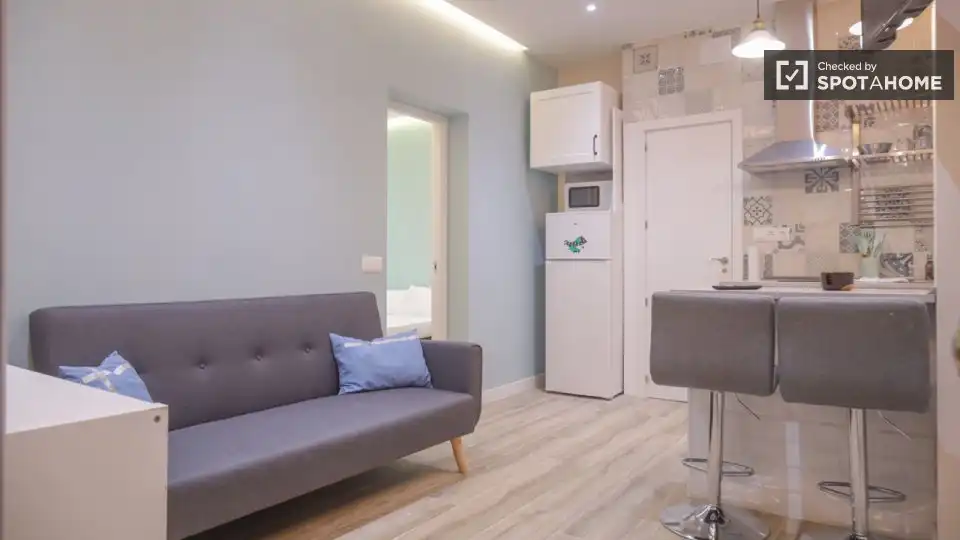 Living room of Flat for rent in Madrid  with Air Conditioner, Heating and Furnished