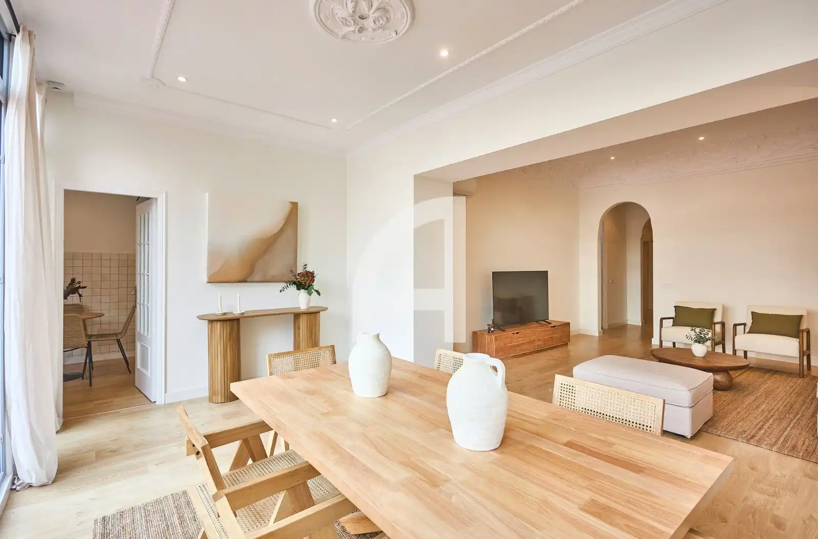 Esszimmer von Wohnung zur Miete in Barcelona mit Klimaanlage, Heizung und Parkett