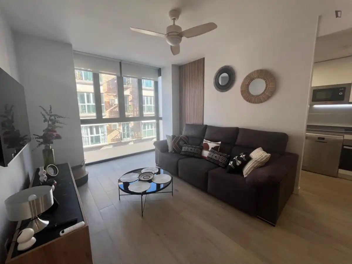 Sala d'estar de Apartament de lloguer en Madrid amb Aire condicionat, Calefacció i Moblat