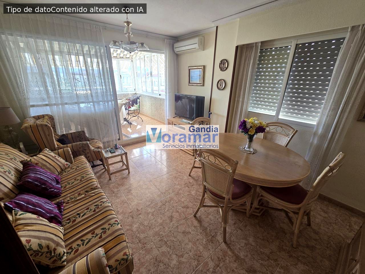Sala d'estar de Àtic de lloguer en Gandia amb Piscina, Moblat i Piscina comunitària