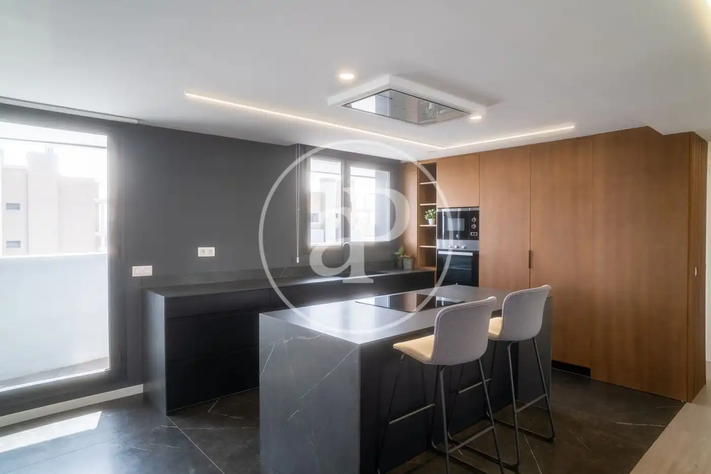 Kitchen of Flat for rent in Valencia  with Air Conditioner, Heating and Private garden