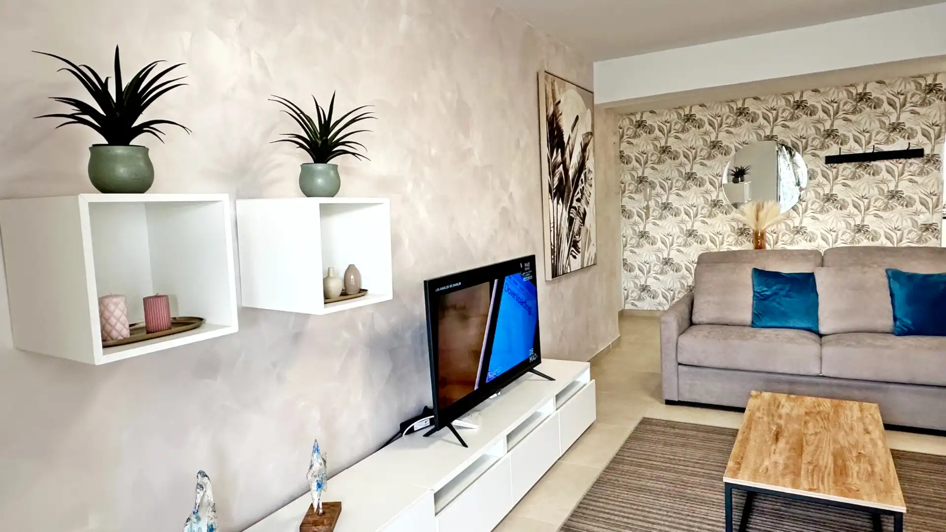Sala d'estar de Apartament de lloguer en Gandia amb Aire condicionat, Calefacció i Moblat