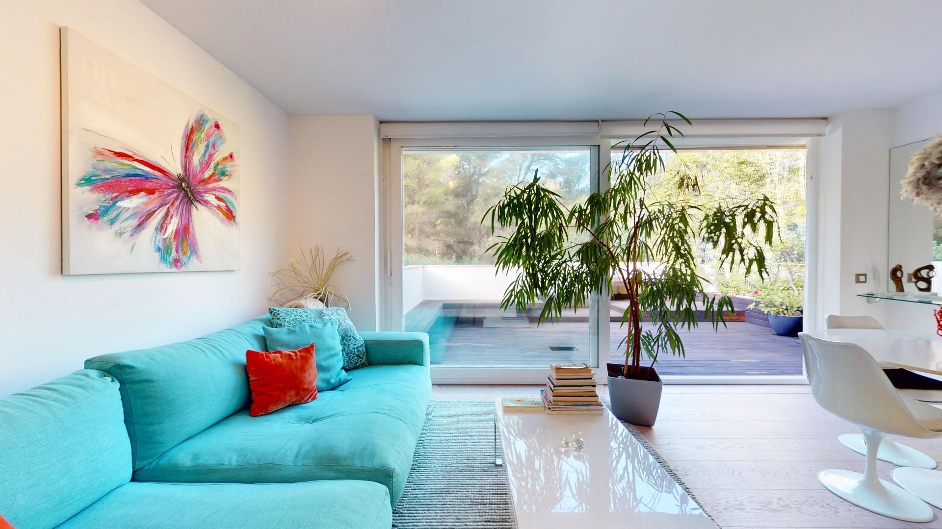 Sala d'estar de Pis en venda en  Palma de Mallorca amb Calefacció, Parquet i Terrassa