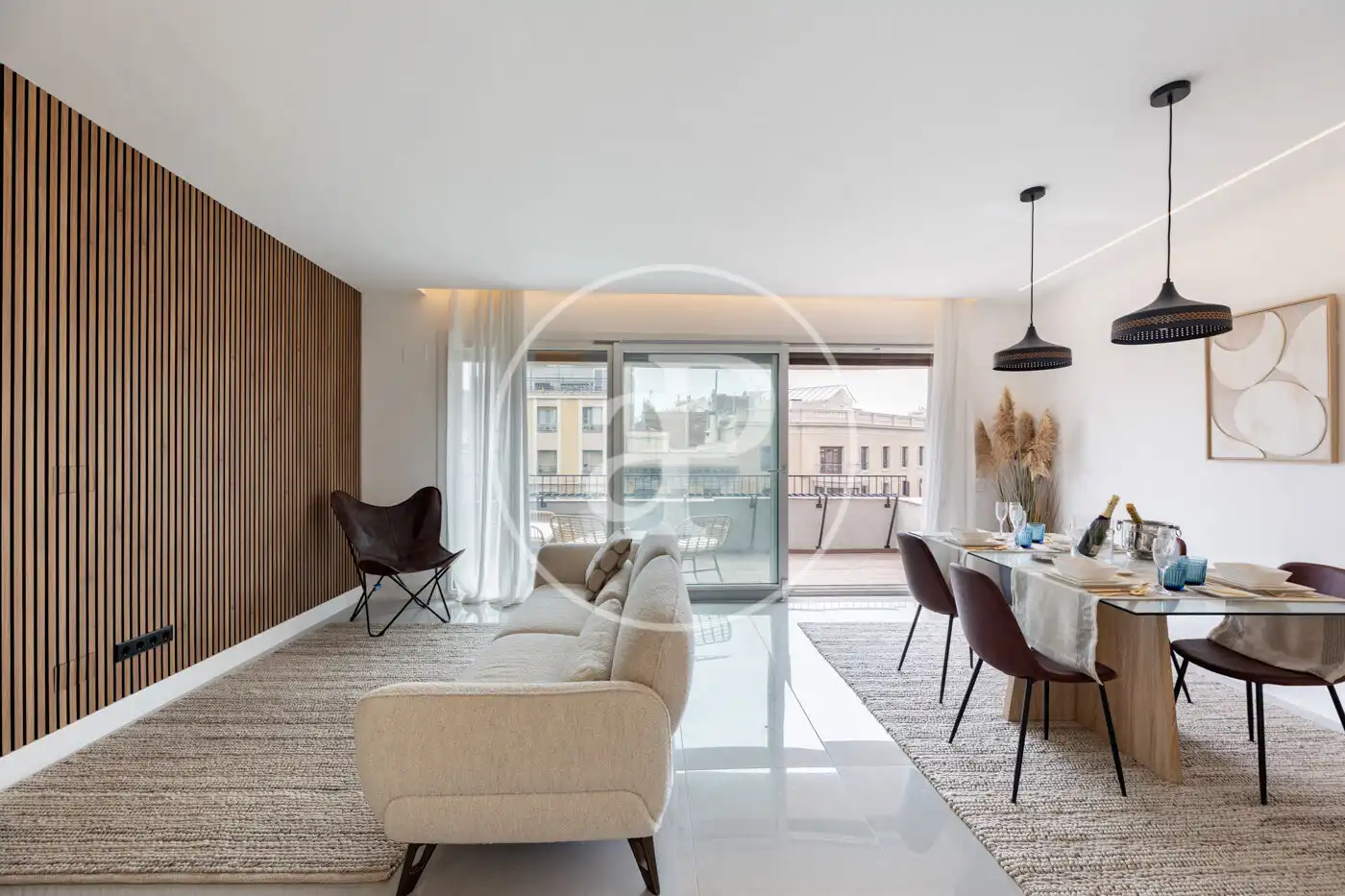 Living room of Flat for rent in Barcelona  with Air Conditioner, Heating and Terrace