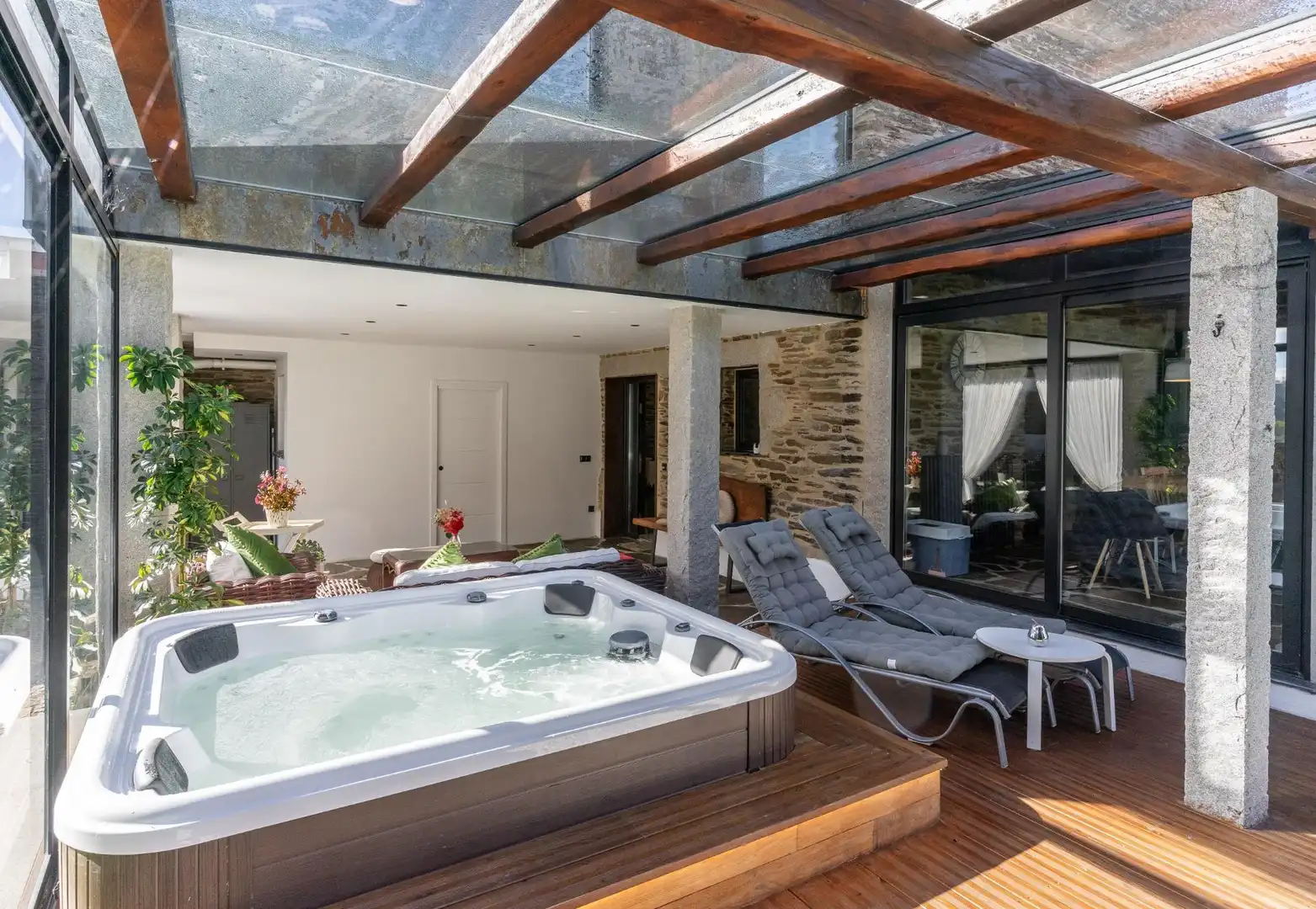Terraza de Casa o chalet en venta en Lugo con Calefacción, Jardín privado y Jacuzzi
