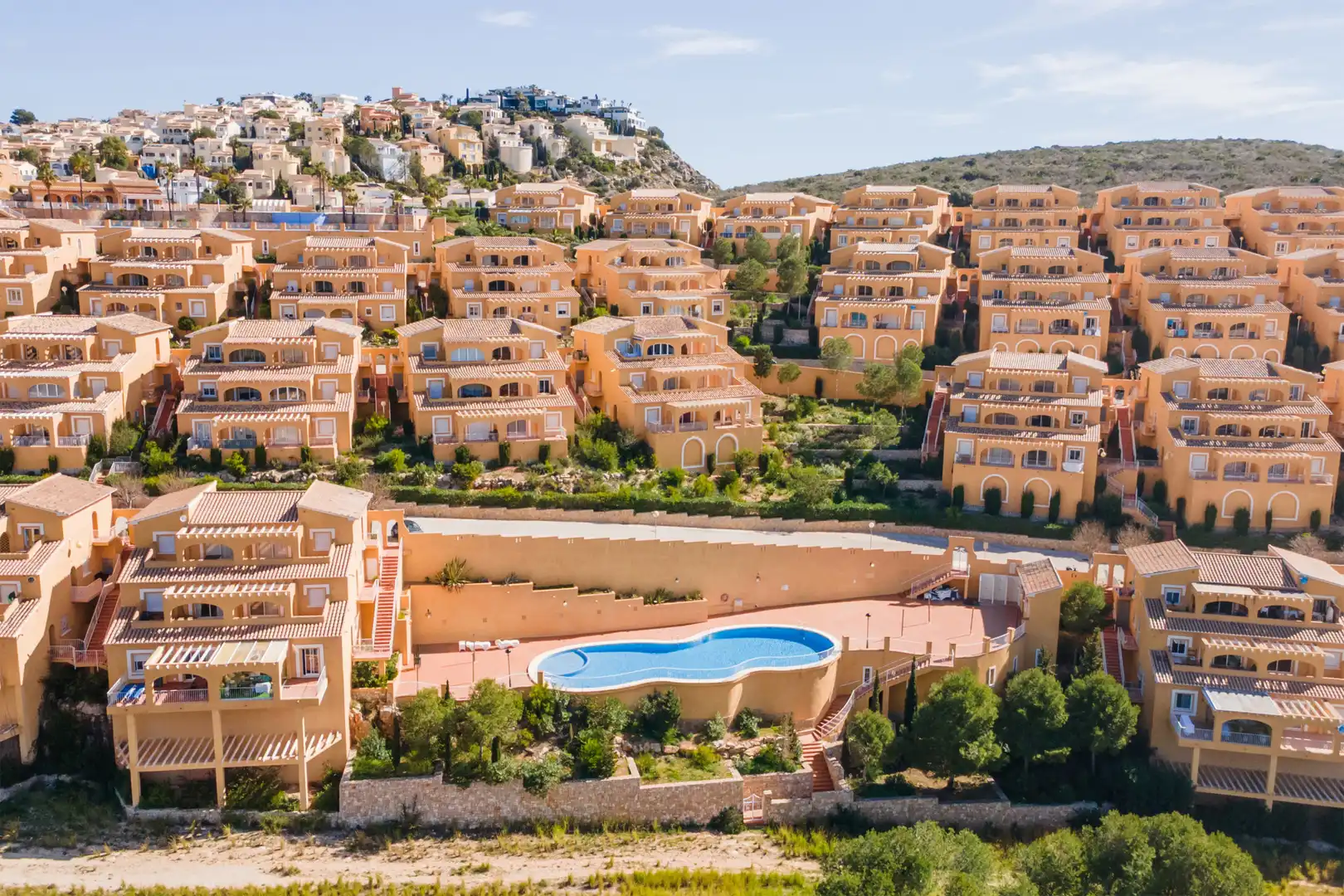Exterior view of Apartments for sale in Benitachell / El Poble Nou de Benitatxell  with Air Conditioner, Terrace and Swimming Pool