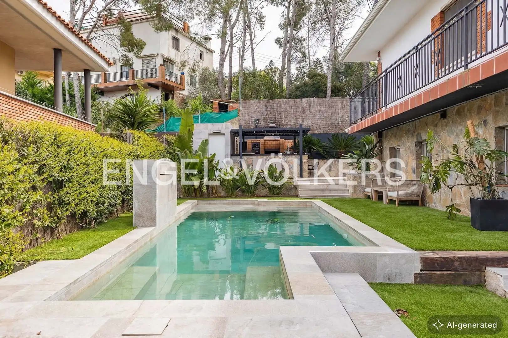Piscina de Casa adosada en venta en Terrassa con Aire acondicionado, Calefacción y Jardín privado