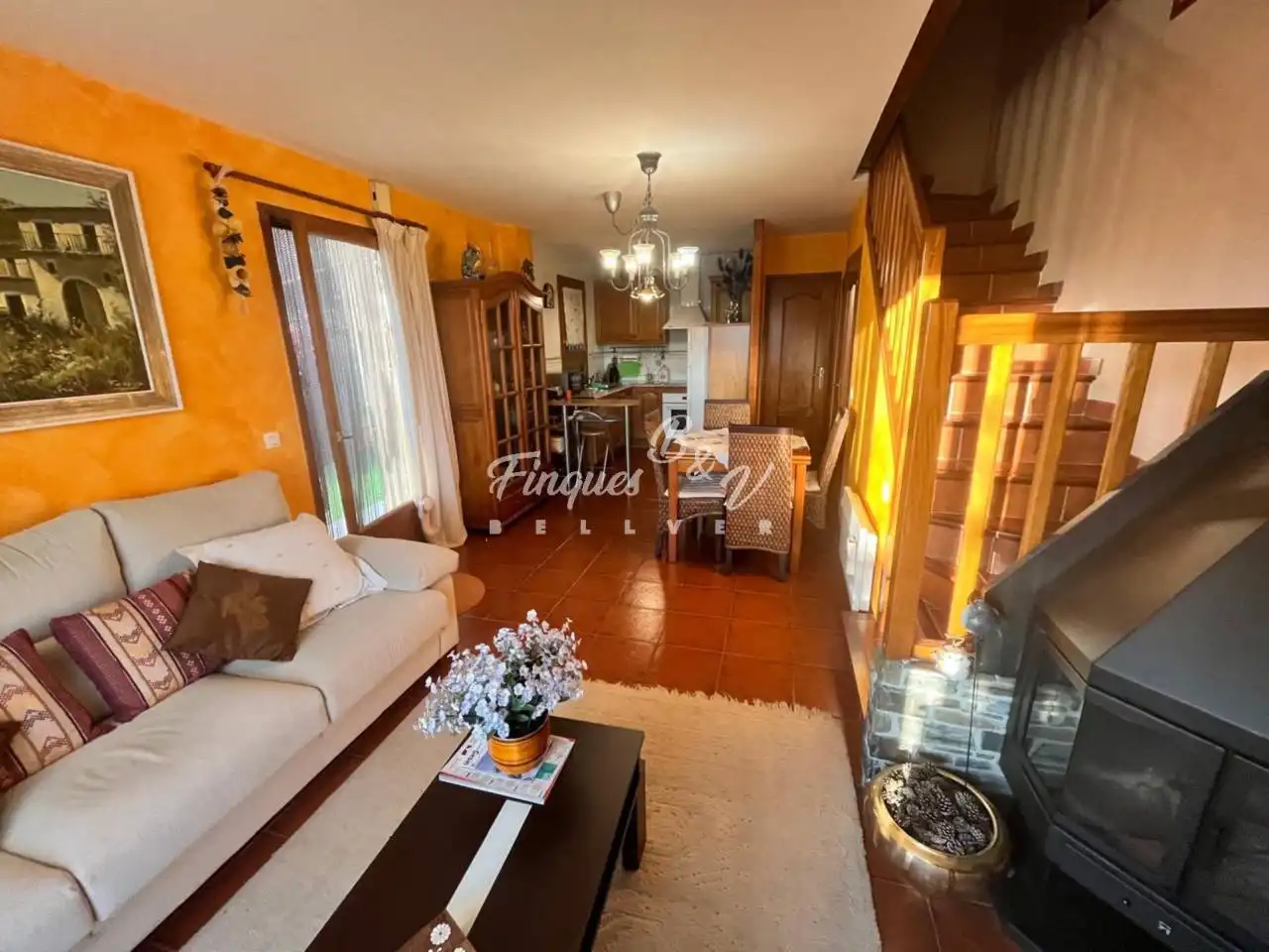 Living room of Houses for sale in Osséja  with Heating, Private garden and Parquet flooring
