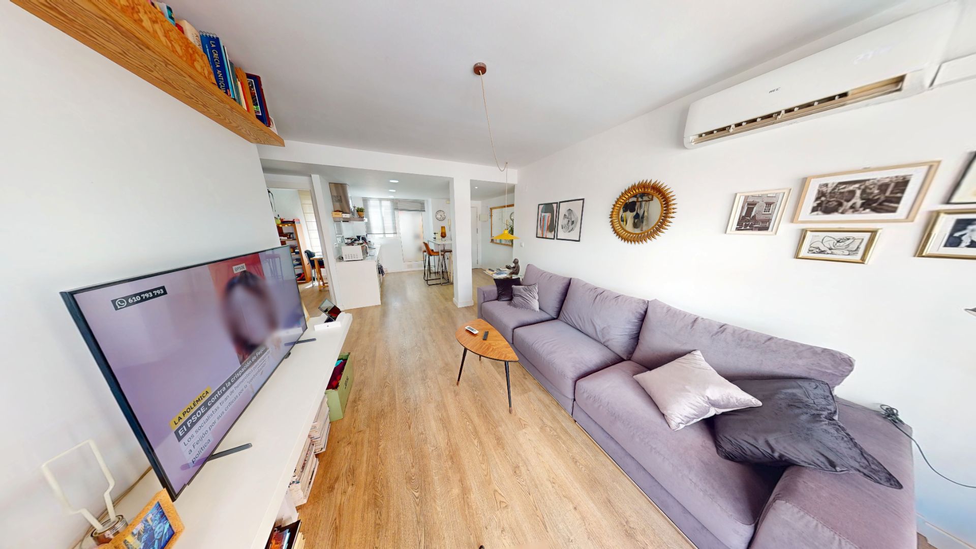 Living room of Flat for sale in Alicante / Alacant  with Air Conditioner, Furnished and Balcony