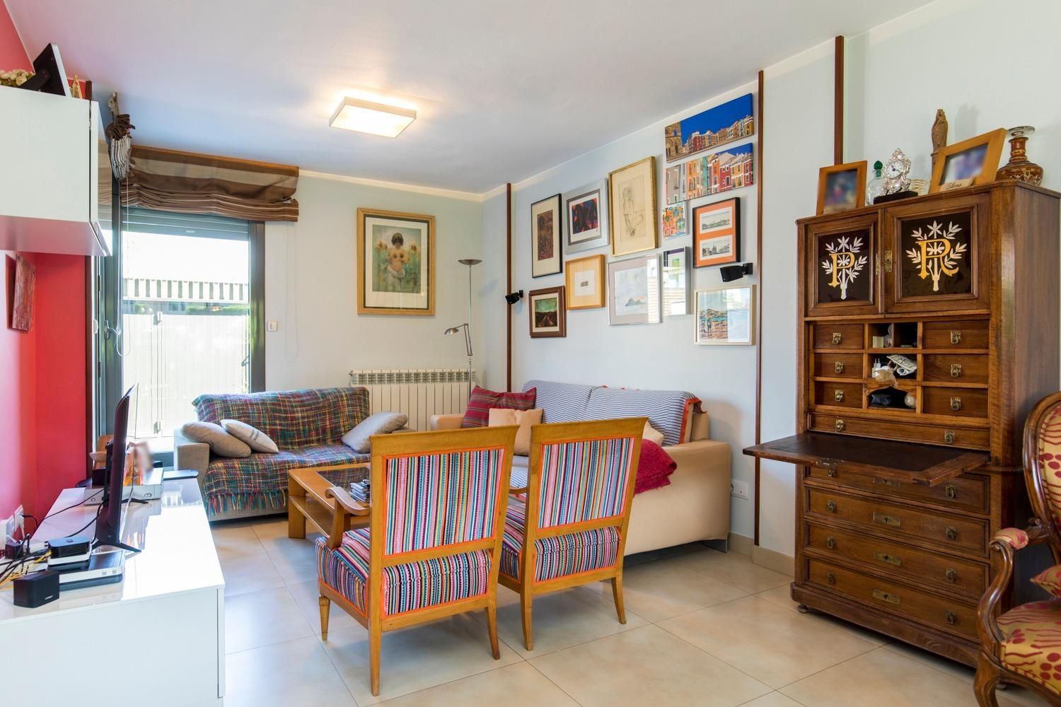Living room of Single-family semi-detached for sale in  Zaragoza Capital  with Air Conditioner, Heating and Private garden
