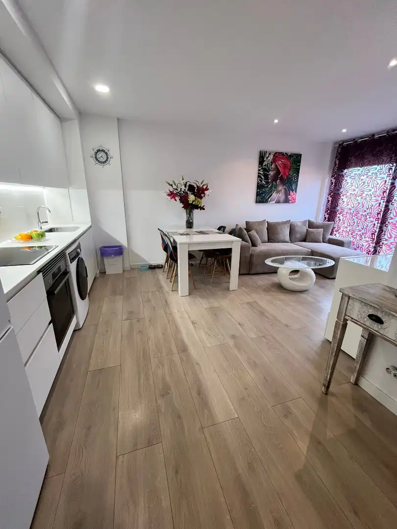 Living room of Flat for sale in Cubelles  with Air Conditioner, Parquet flooring and Terrace
