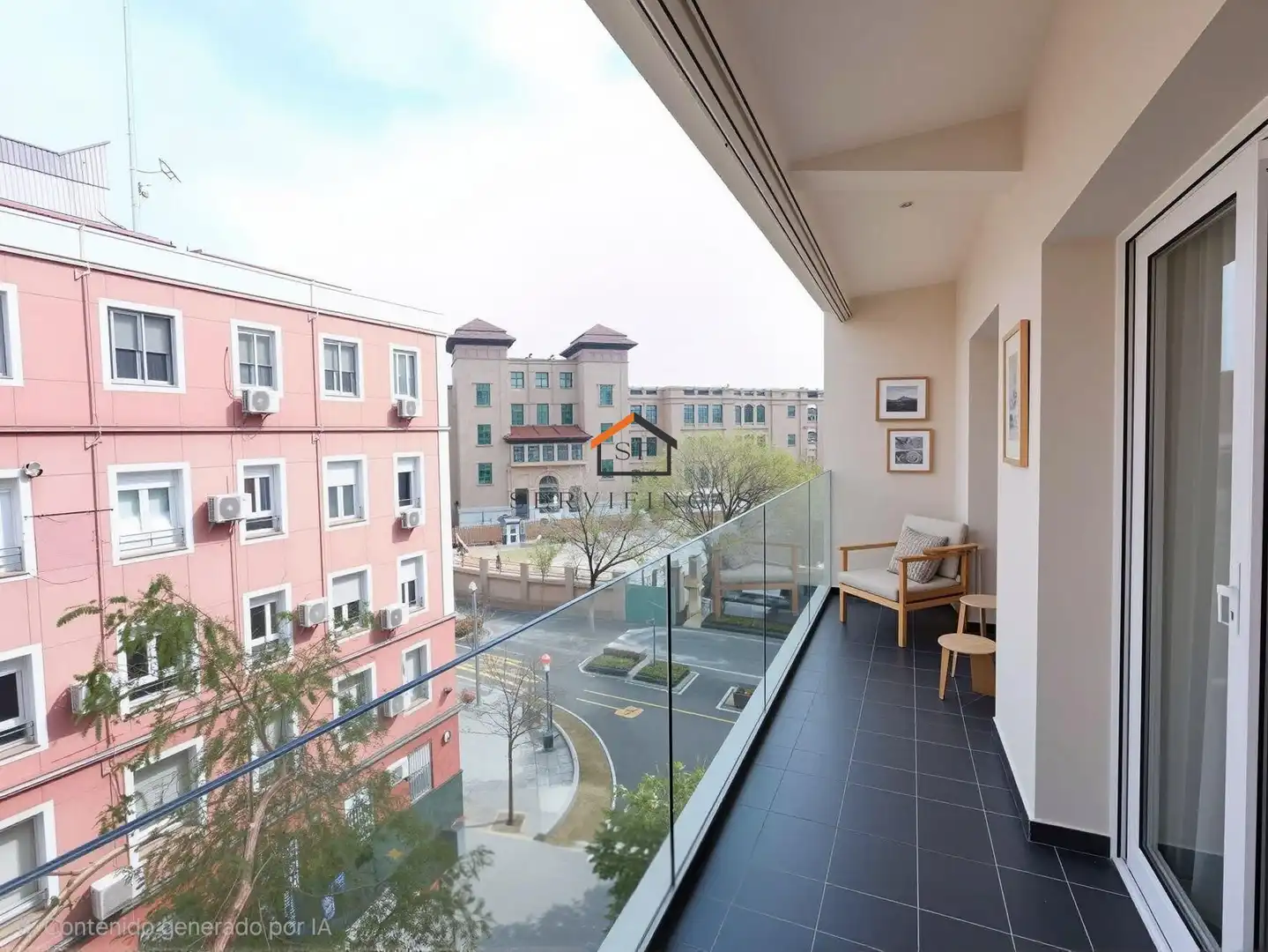 Balcony of Flat for sale in  Madrid Capital  with Heating, Parquet flooring and Terrace