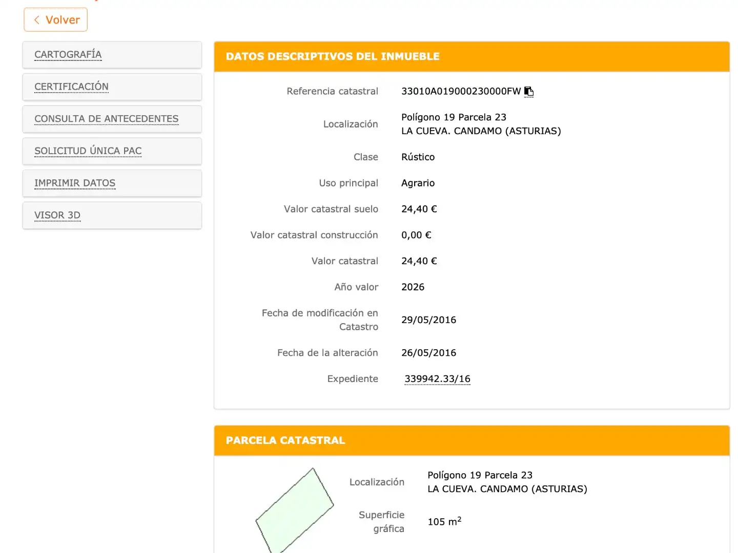 Parking de Terreno en venta en Candamo