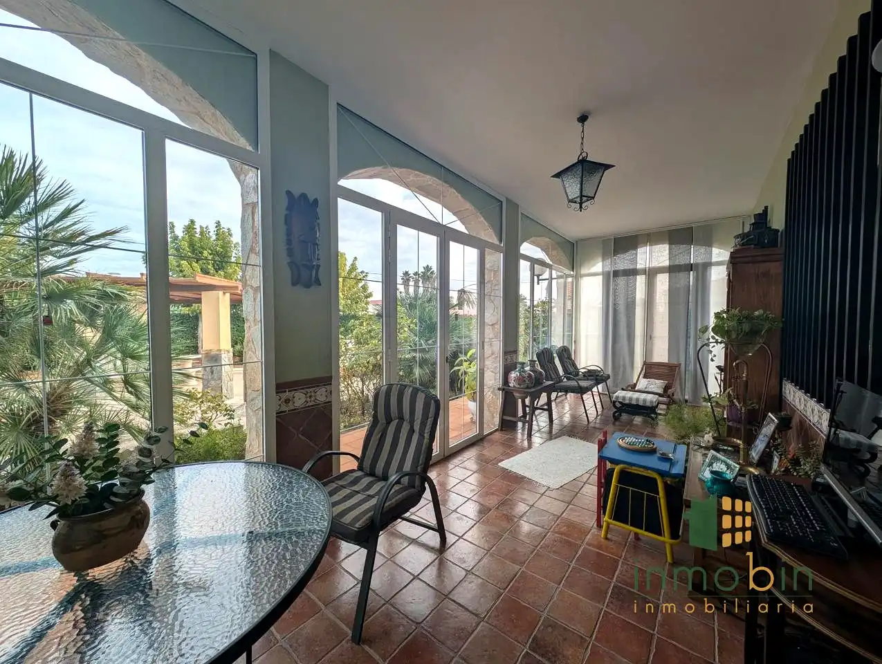 Terraza de Finca rústica en venta en Don Benito con Jardín privado y Piscina