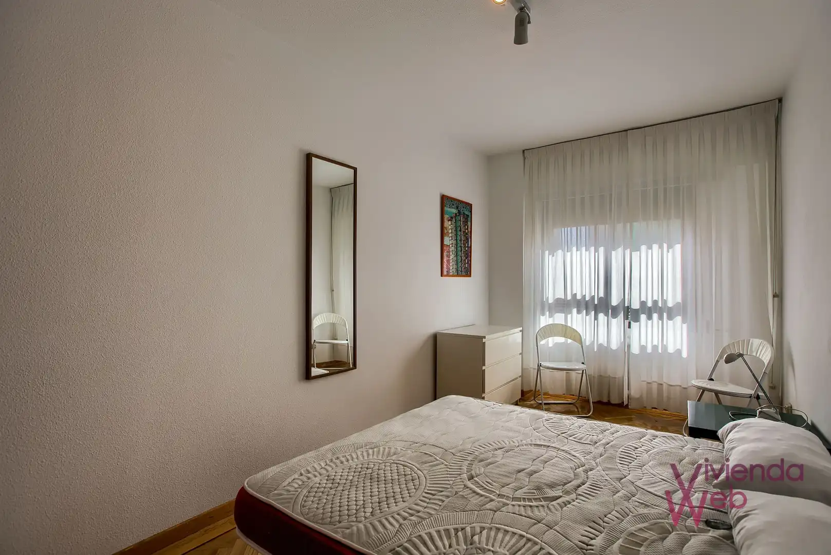 Schlafzimmer von Wohnung zur Miete in Madrid mit Klimaanlage, Heizung und Privatgarten