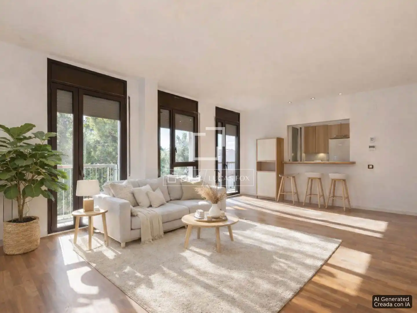 Sala de estar de Piso en venta en Sant Just Desvern con Aire acondicionado y Balcón