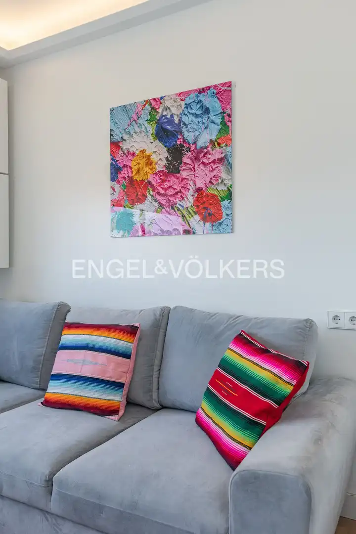 Living room of Attic for sale in Sant Cugat del Vallès  with Heating, Parquet flooring and Swimming Pool
