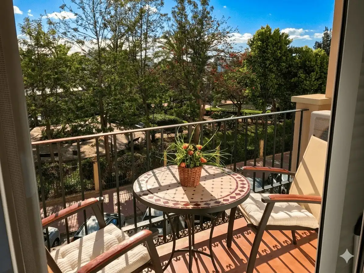 Terraza de Apartamento de alquiler en Estepona con Aire acondicionado, Terraza y Amueblado