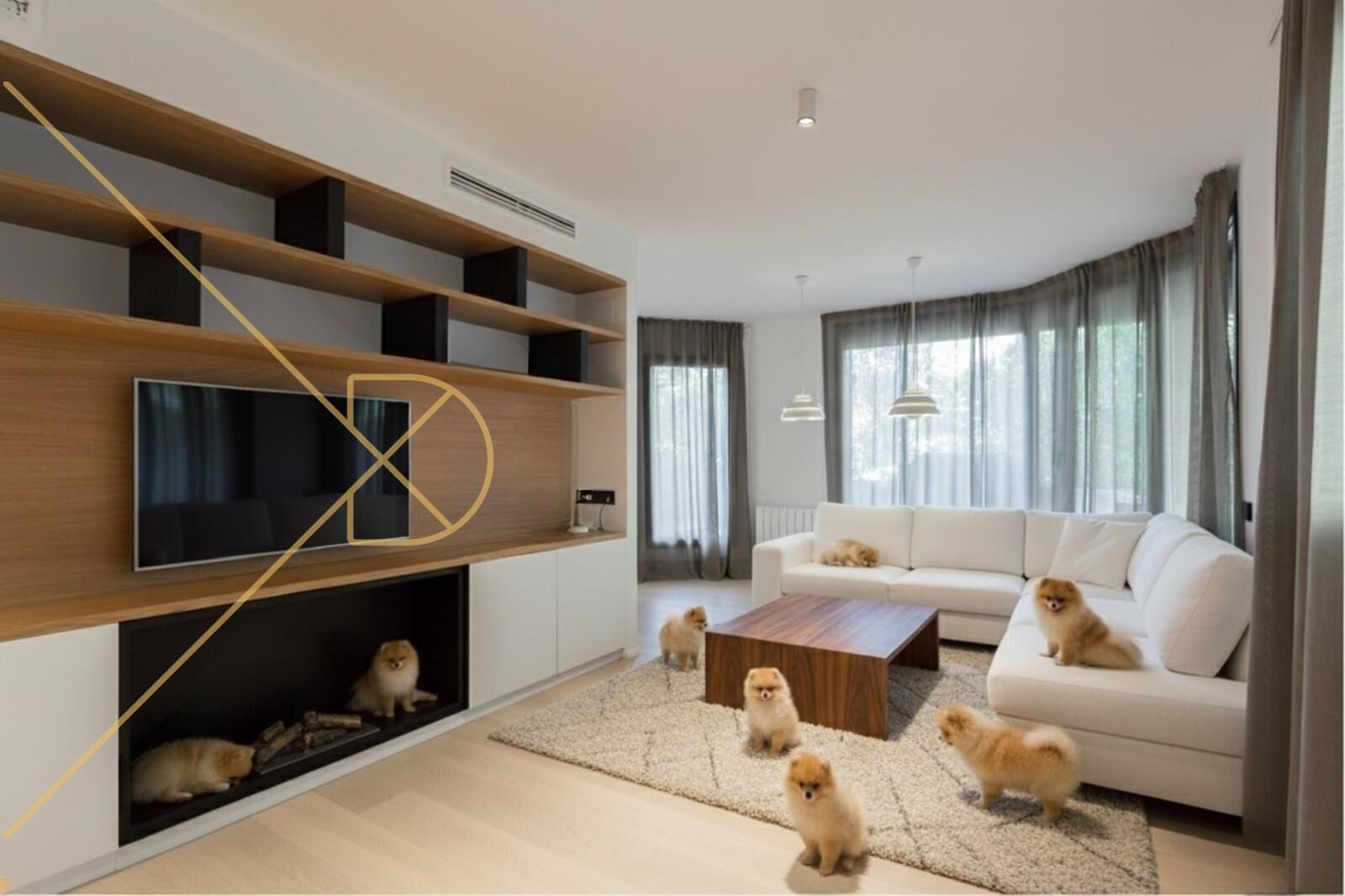 Living room of House or chalet for sale in  Barcelona Capital  with Air Conditioner, Heating and Parquet flooring