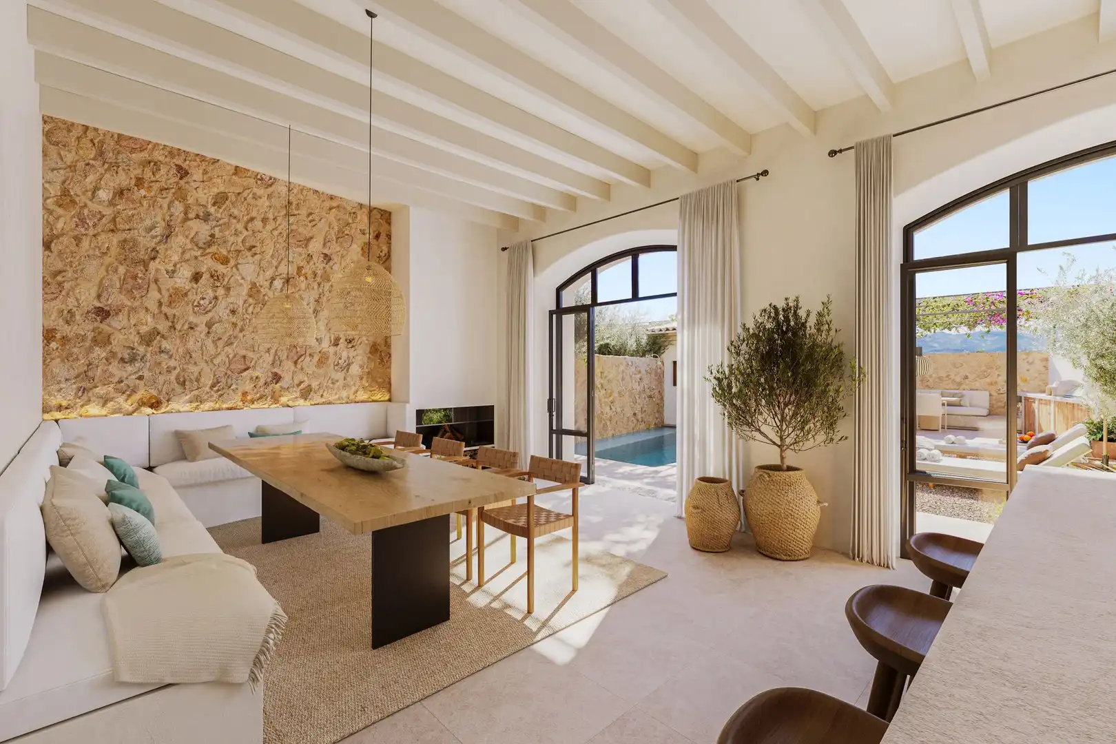 Sala de estar de Casa adosada en venta en Santa María del Camí con Terraza