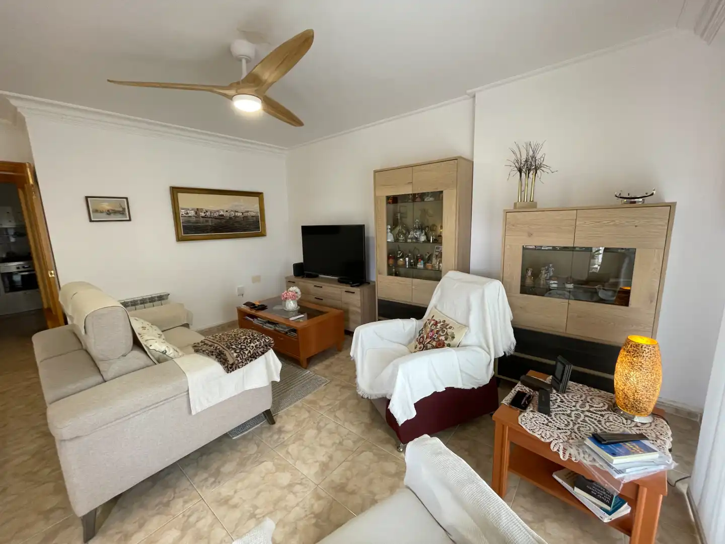Wohnzimmer von Wohnung zum Verkauf in Cambrils mit Klimaanlage, Heizung und Ofen