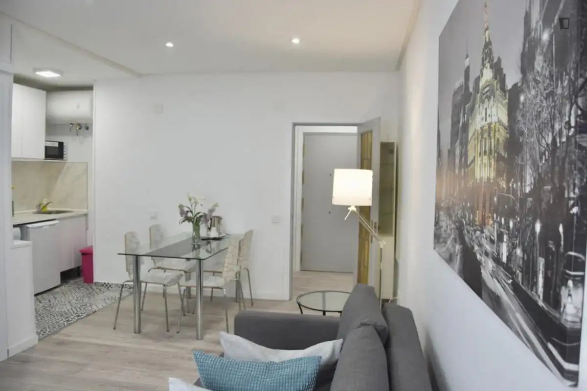 Sala de estar de Apartamento de alquiler en Madrid con Aire acondicionado, Calefacción y Amueblado