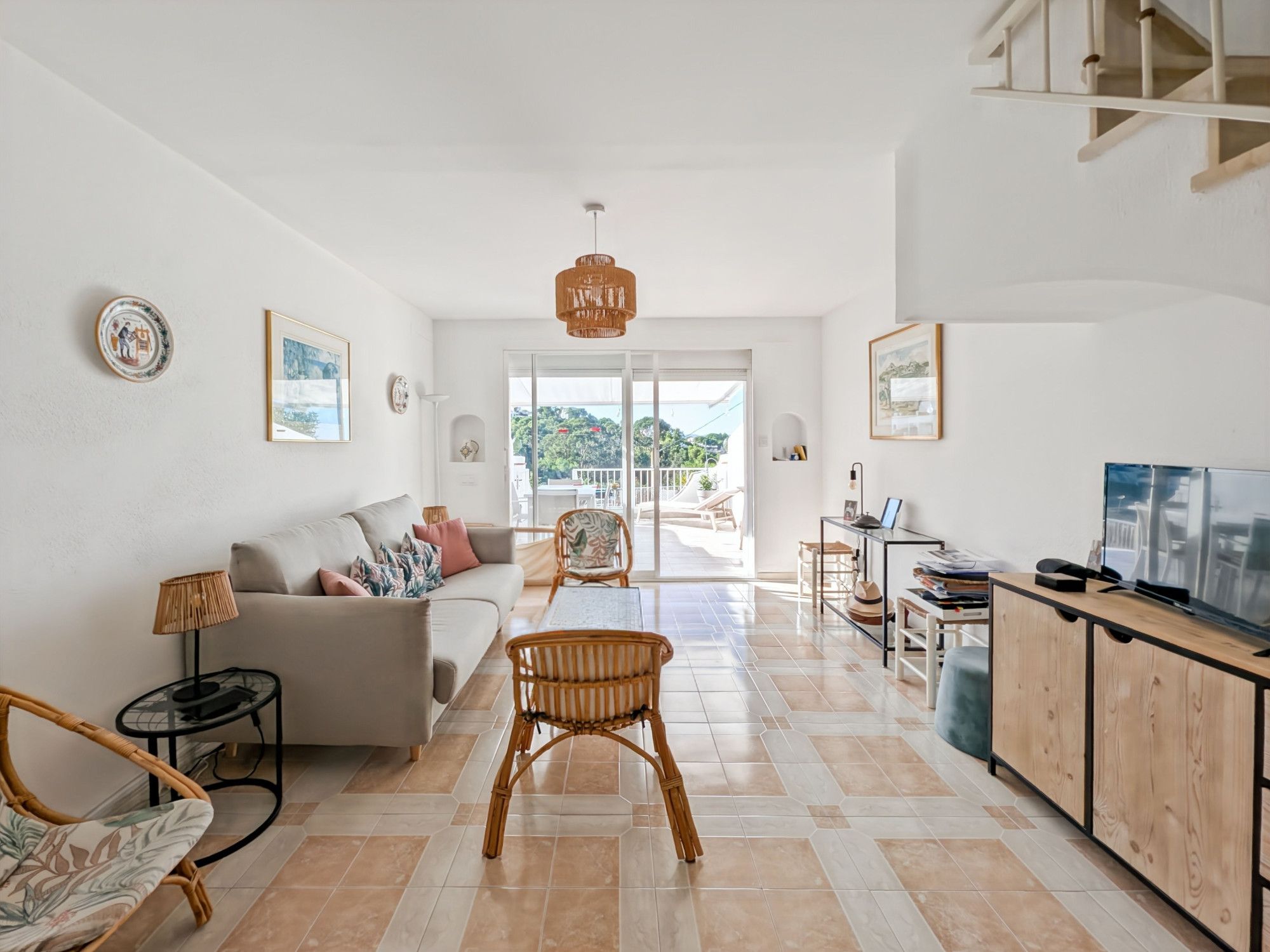 Living room of Single-family semi-detached for sale in Roses  with Air Conditioner, Heating and Terrace