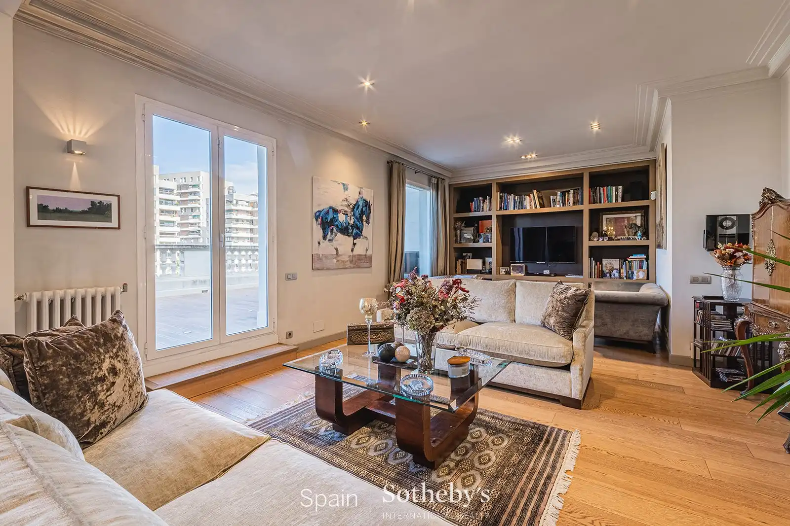 Sala d'estar de Àtic en venda en Barcelona amb Aire condicionat, Calefacció i Terrassa