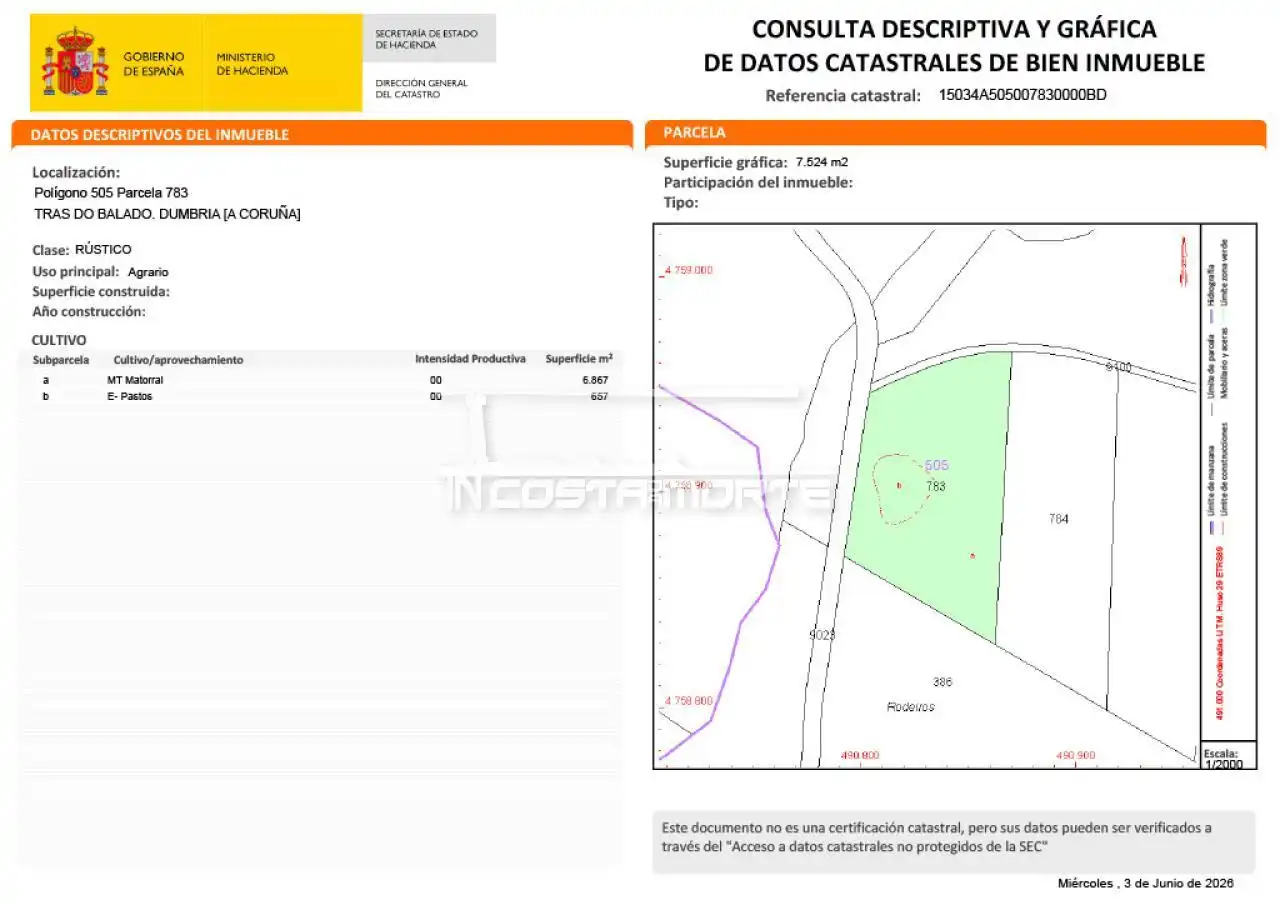Rustikales Grundstück zum Verkauf in Dumbría, imagen 6