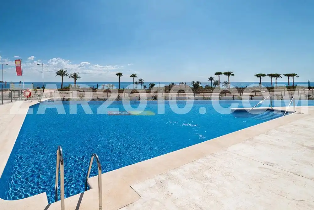 Schwimmbecken von Wohnungen zum Verkauf in Pulpí mit Klimaanlage, Privatgarten und Terrasse