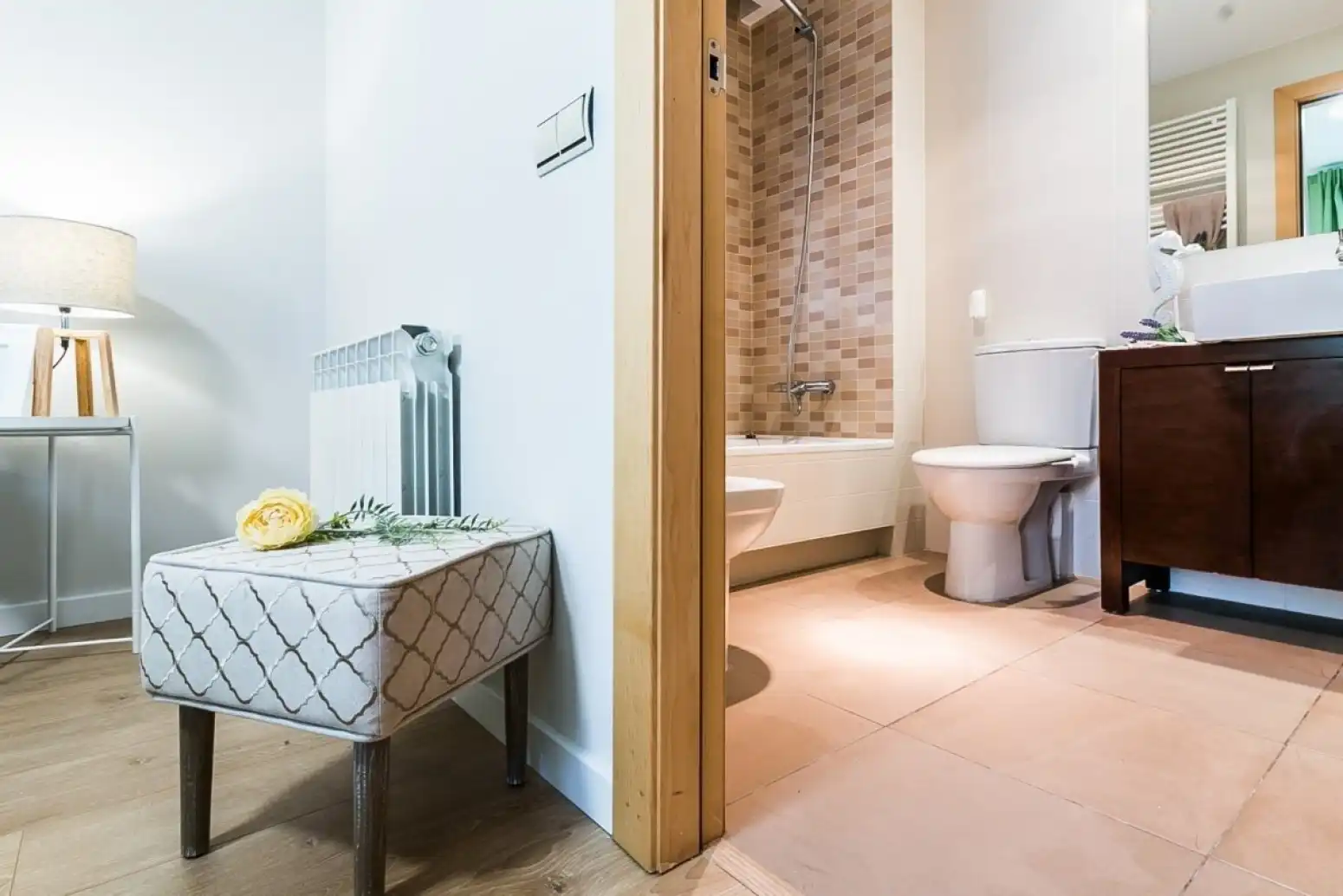 Badezimmer von Wohnung zum Verkauf in Terrassa mit Klimaanlage, Heizung und Parkett