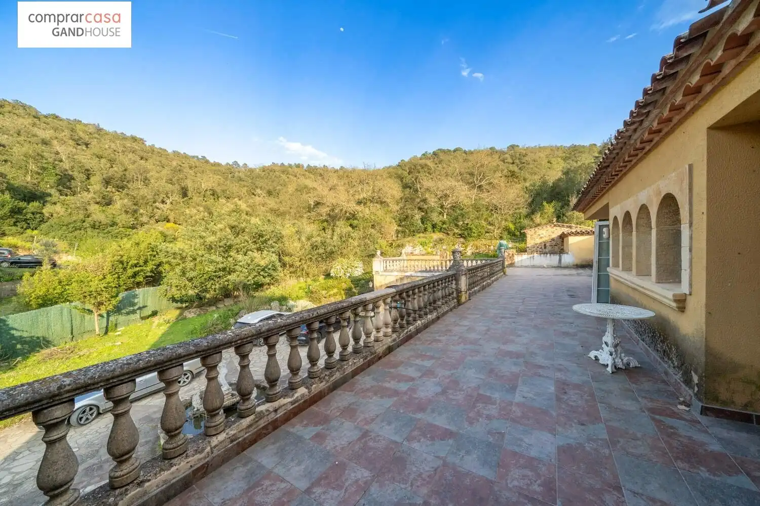 Terraza de Finca rústica en venta en Caldes de Malavella con Aire acondicionado, Calefacción y Jardín privado