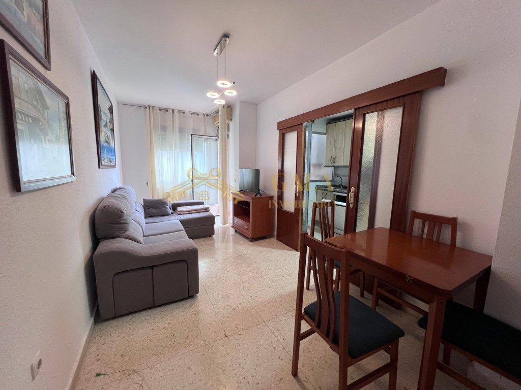 Living room of Apartment for sale in Cáceres Capital  with Air Conditioner, Terrace and Furnished