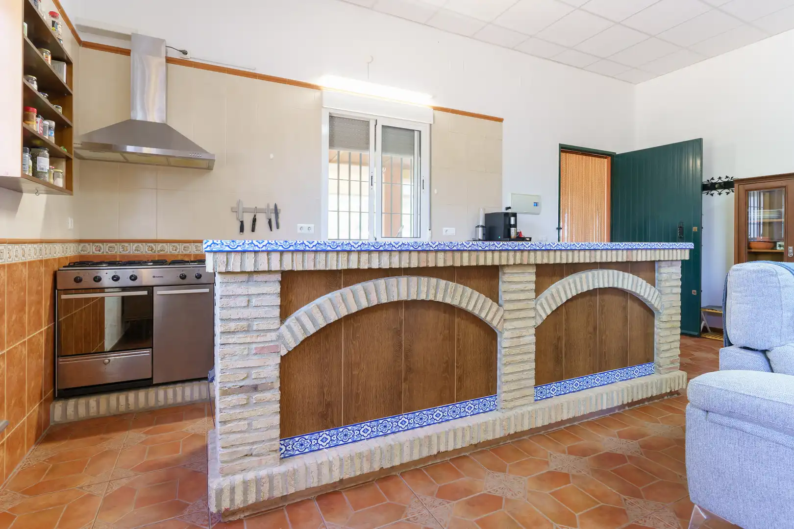 Cocina de Finca rústica en venta en La Palma del Condado con Jardín privado, Terraza y Piscina