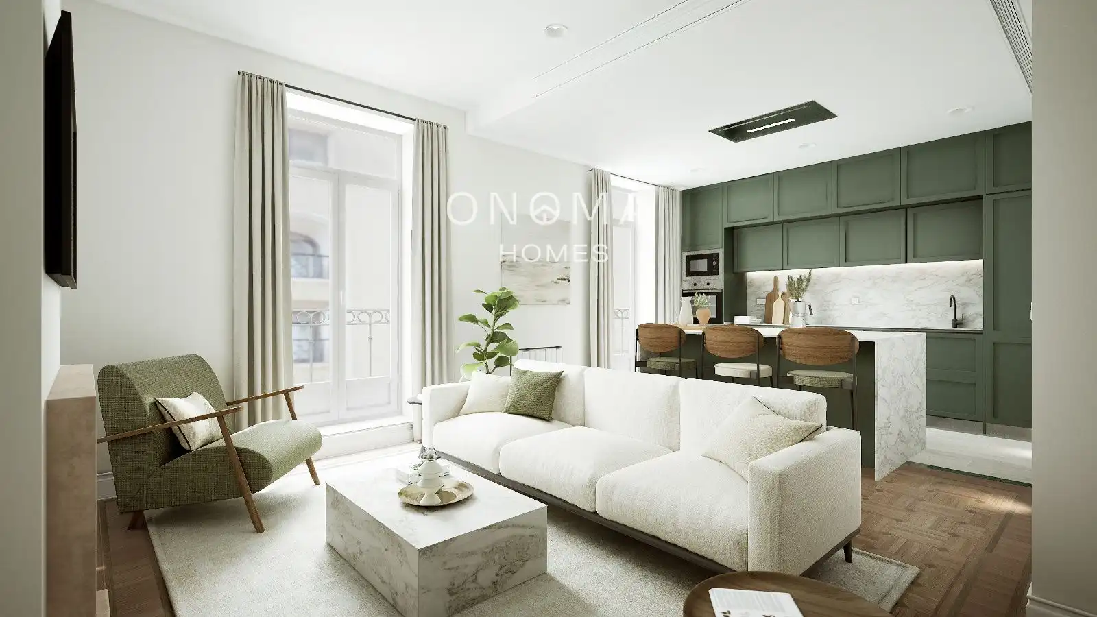 Sala de estar de Piso en venta en  Madrid Capital con Aire acondicionado, Calefacción y Amueblado