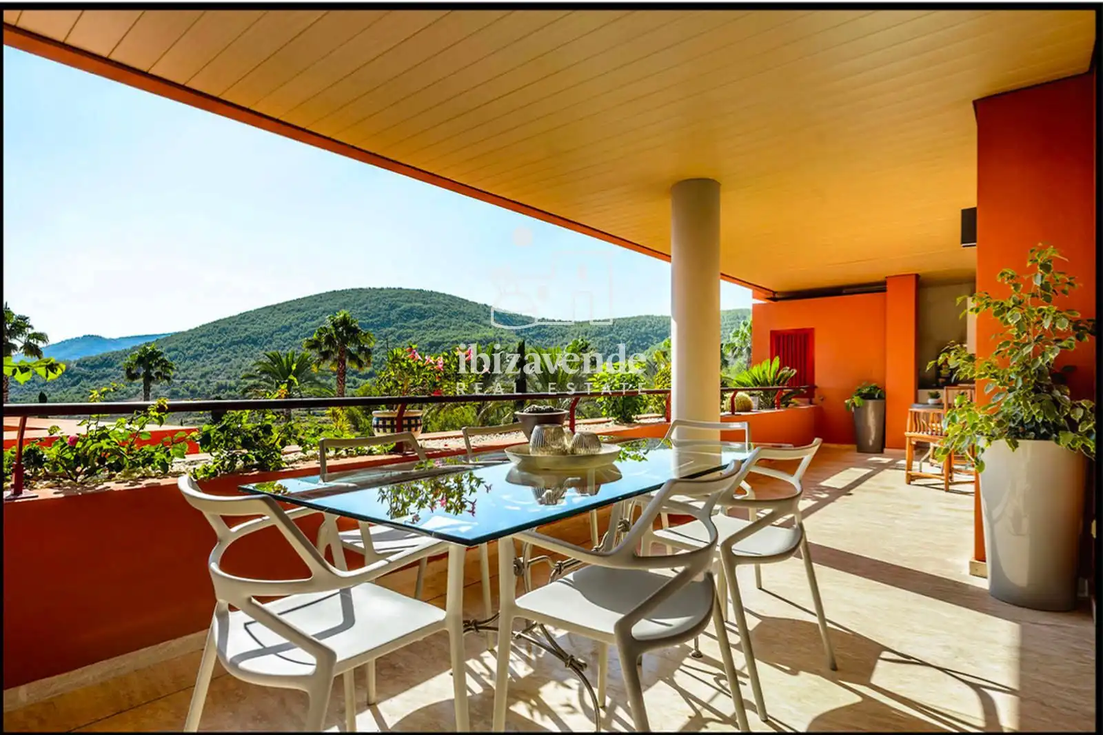 Terrasse von Wohnung zur Miete in Santa Eulària des Riu mit Klimaanlage, Terrasse und Schwimmbad