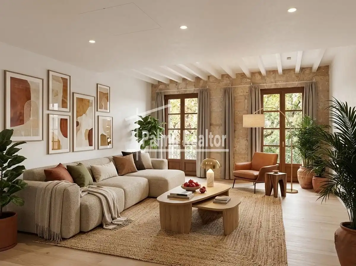 Sala d'estar de Loft en venda en  Palma de Mallorca amb Aire condicionat, Parquet i Balcó