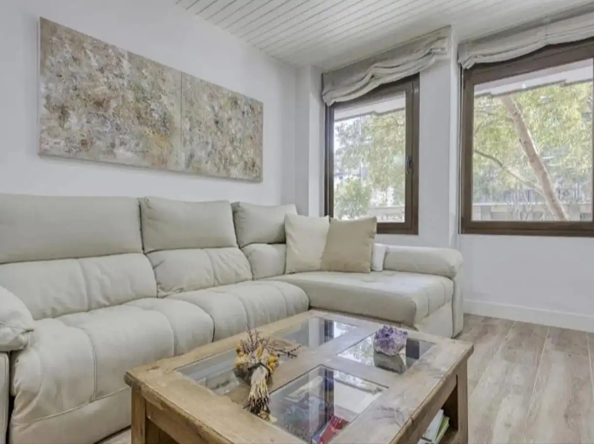 Sala d'estar de Pis en venda en Barcelona amb Aire condicionat, Calefacció i Piscina comunitària