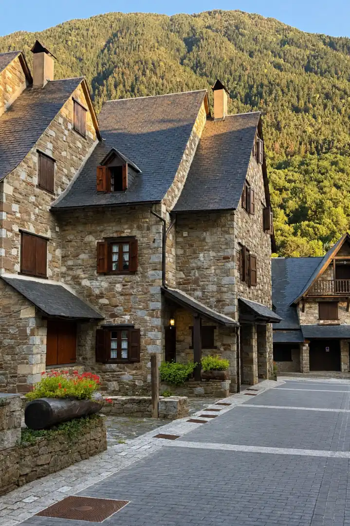 Vista exterior de Casa adosada en venda en Naut Aran amb Calefacció, Jardí privat i Parquet