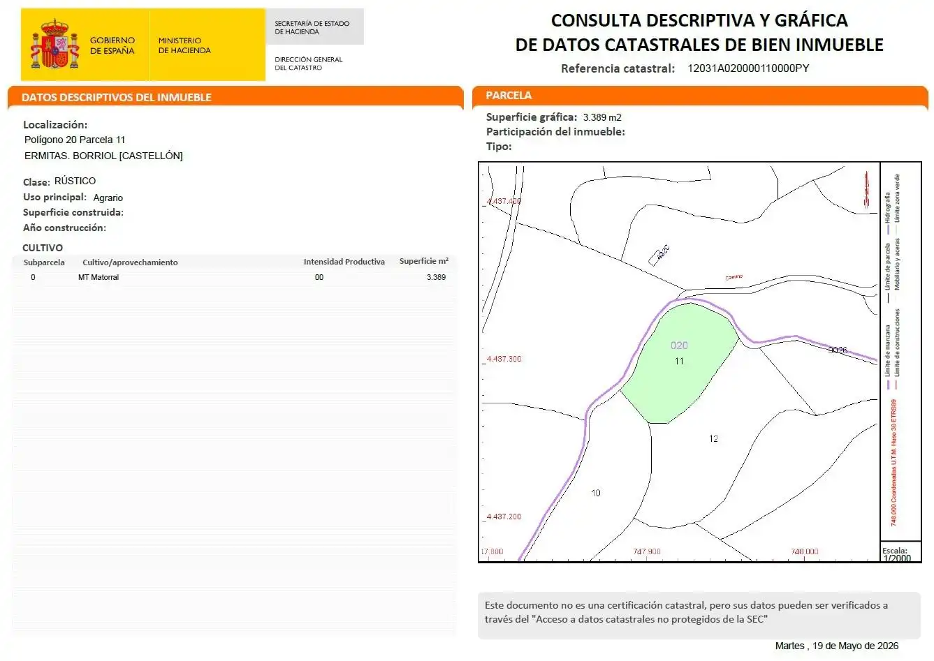 Rural land for sale in Borriol, imagen 8